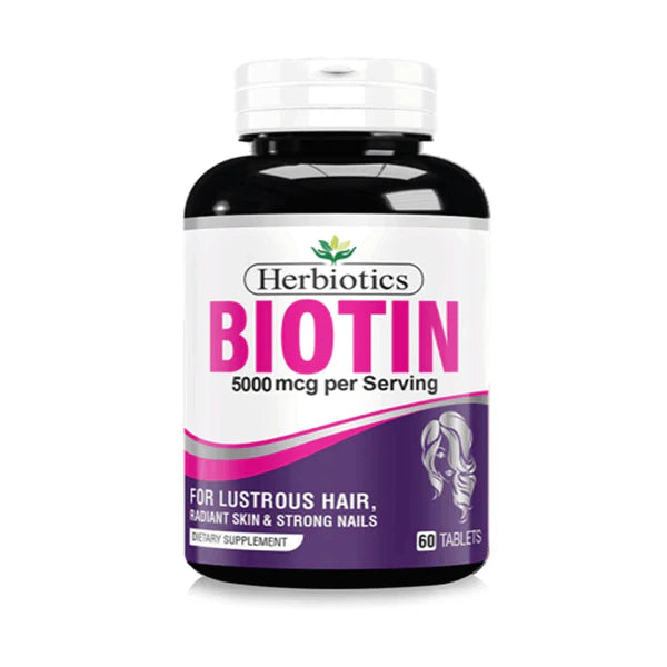 Herbiotics Biotin 5000 mcg, 60 Ct