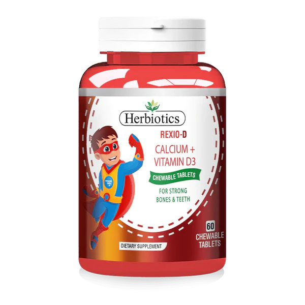 Herbiotics Rexio-D (Calcium + Vitamin D3), 60 Ct