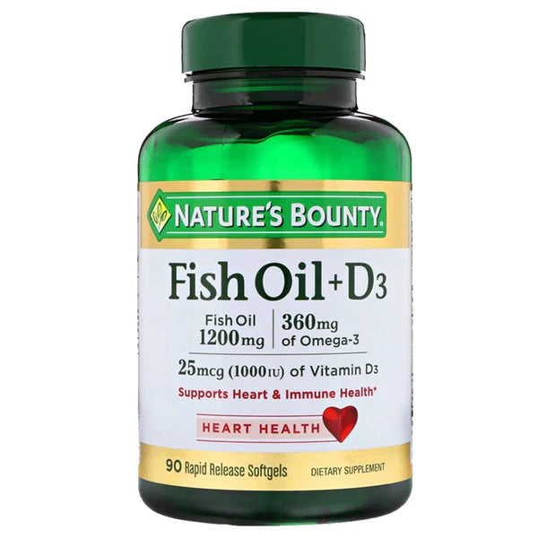 Nature's Bounty Fish Oil + D3, 90 Ct